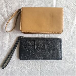 Black Relic Wallet Wristlet + Tan Wristlet